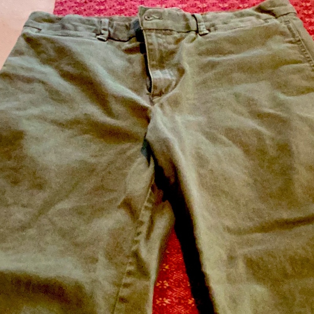 GAP wide leg high rise chino style jeans army green, size 12R